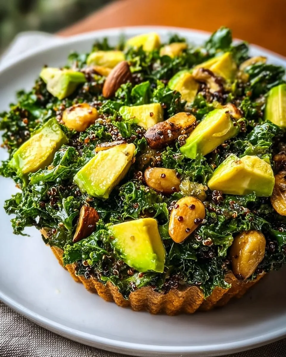 Gesunder Avocado-Zitrone-Grünkohl-Salat mit frischen Zutaten