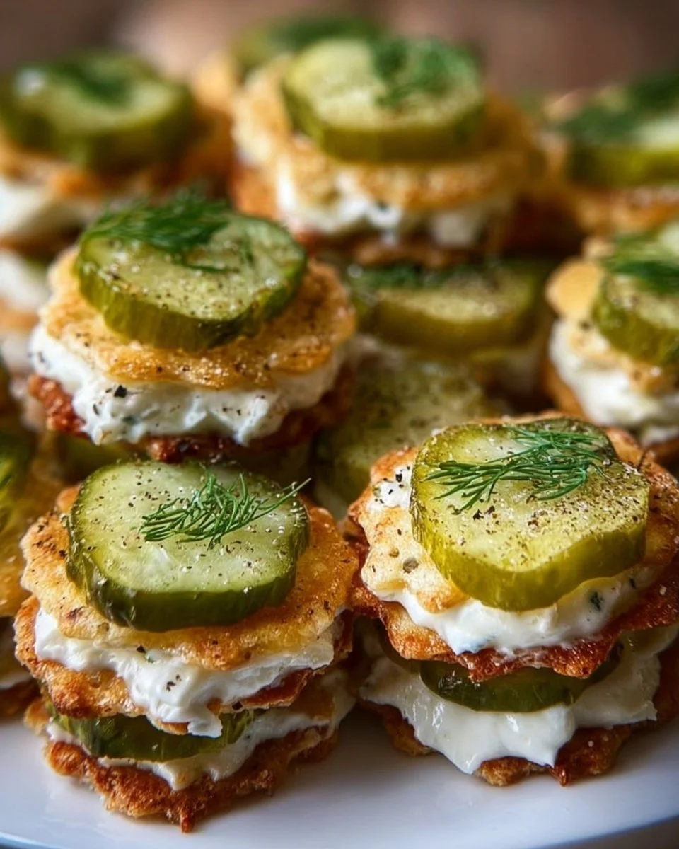 Dillgurkenkäse-Ritzbissen als perfekter Snack auf einem Teller