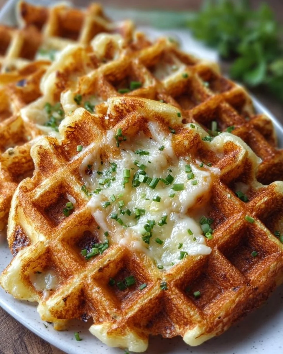 Leckere Low Carb Käsewaffeln auf einem Teller serviert