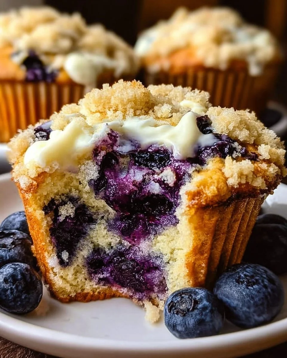 Saftige Blaubeer-Muffins frisch aus dem Ofen, garniert mit Heidelbeeren