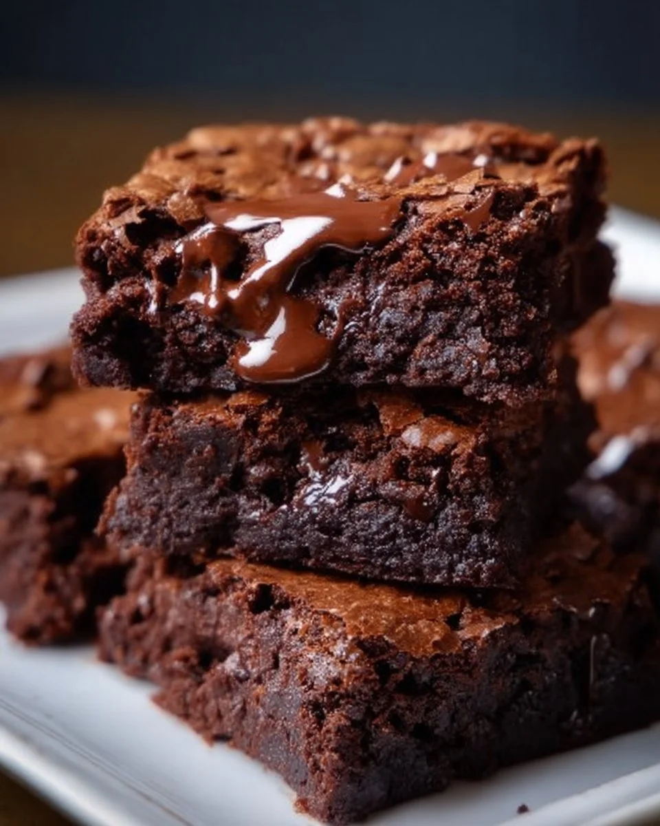 Saftige Schoko-Brownies frisch gebacken auf einem Teller