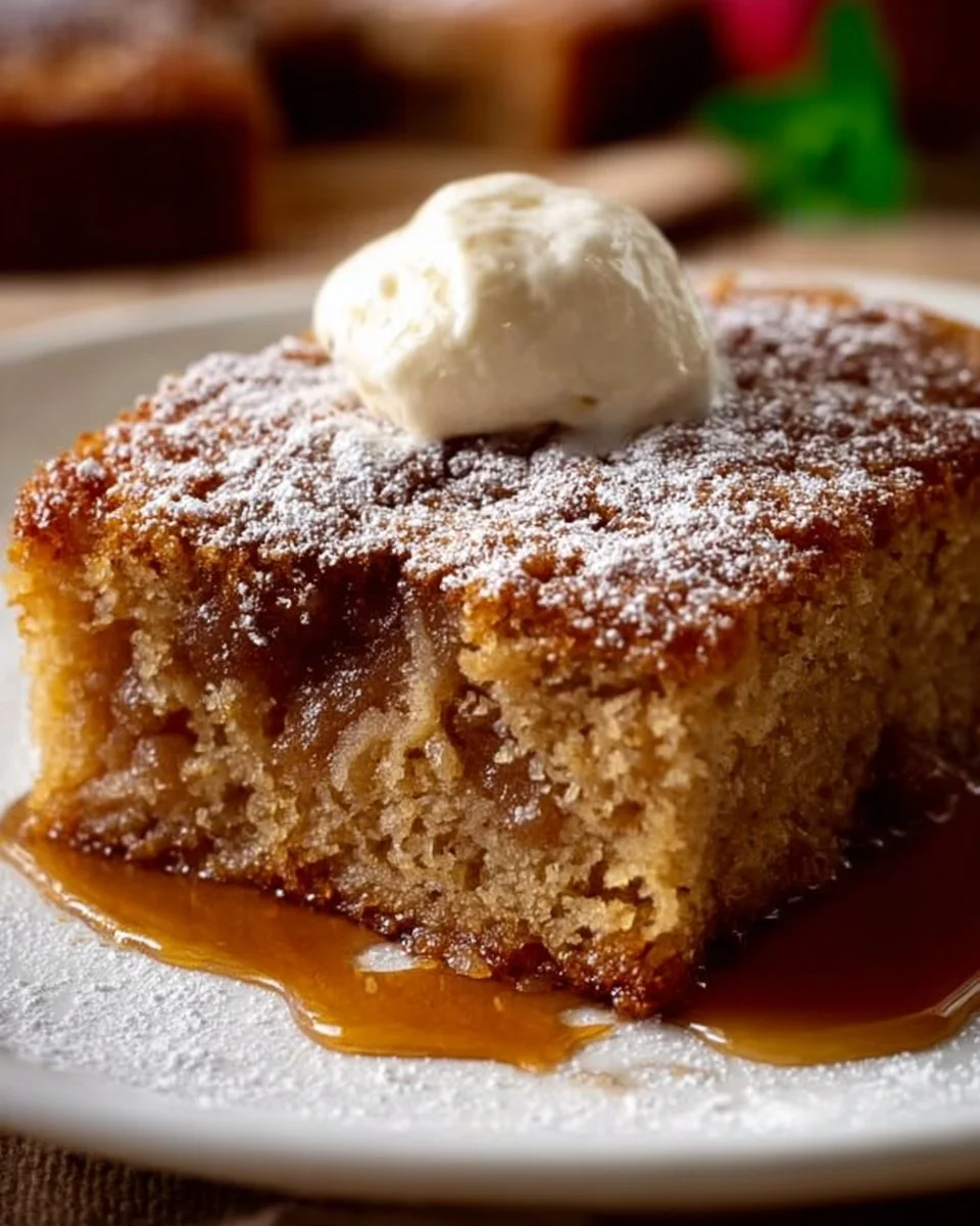 Apfelmuskuchen ohne Zucker auf einem Holzbrett serviert