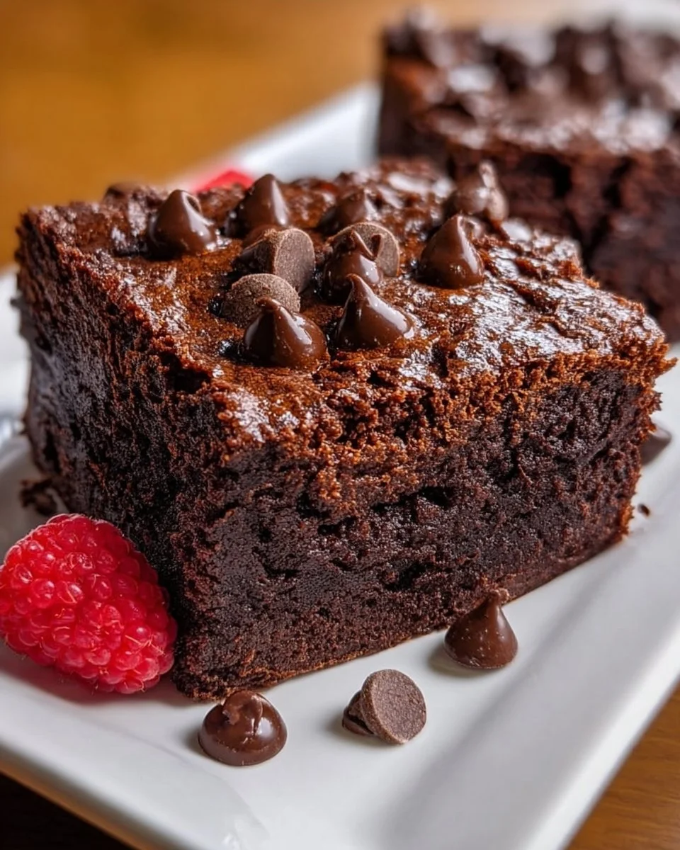 Leckere Cottage Cheese Brownies auf einem Teller