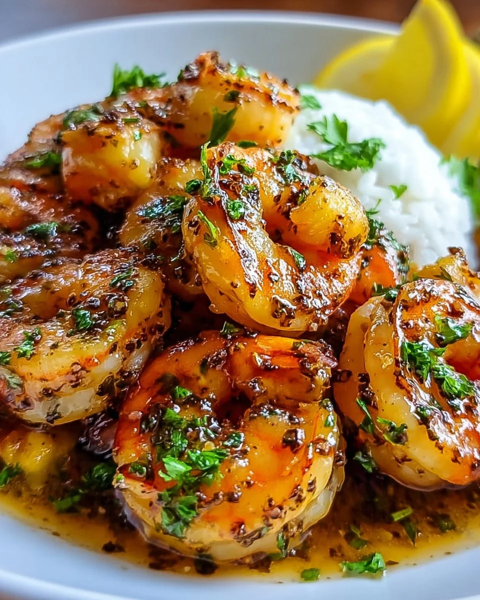 Hawaiianische Knoblauchgarnelen mit frischen Kräutern und Gewürzen