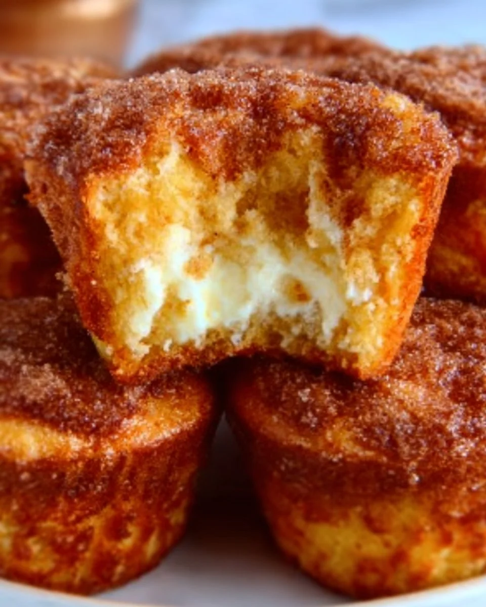 Leckere Zimt-Cheesecake-Muffins mit cremiger Füllung und Zimt-Topping