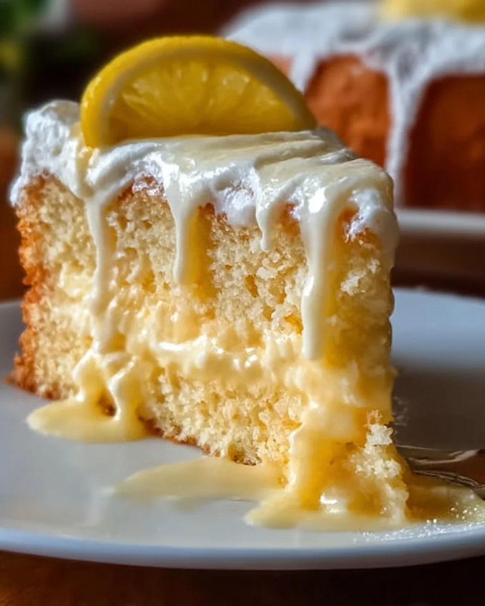 Italienischer Zitronencreme Kuchen mit frischer Zitronenfüllung und dekorativen Zutaten