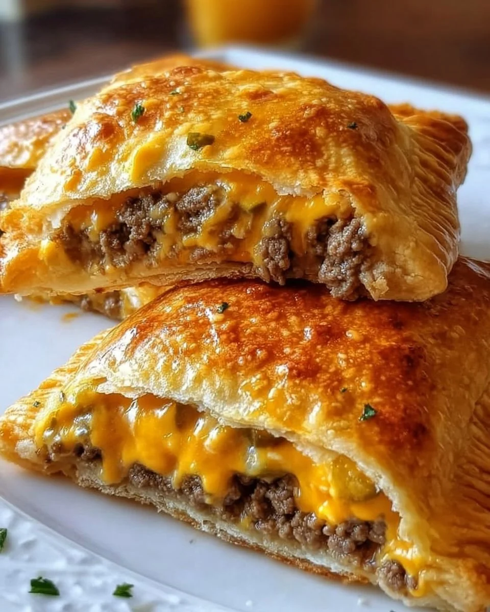 Leckere Käseburger-Taschen, ideal zum Snacken oder als Partyessen.