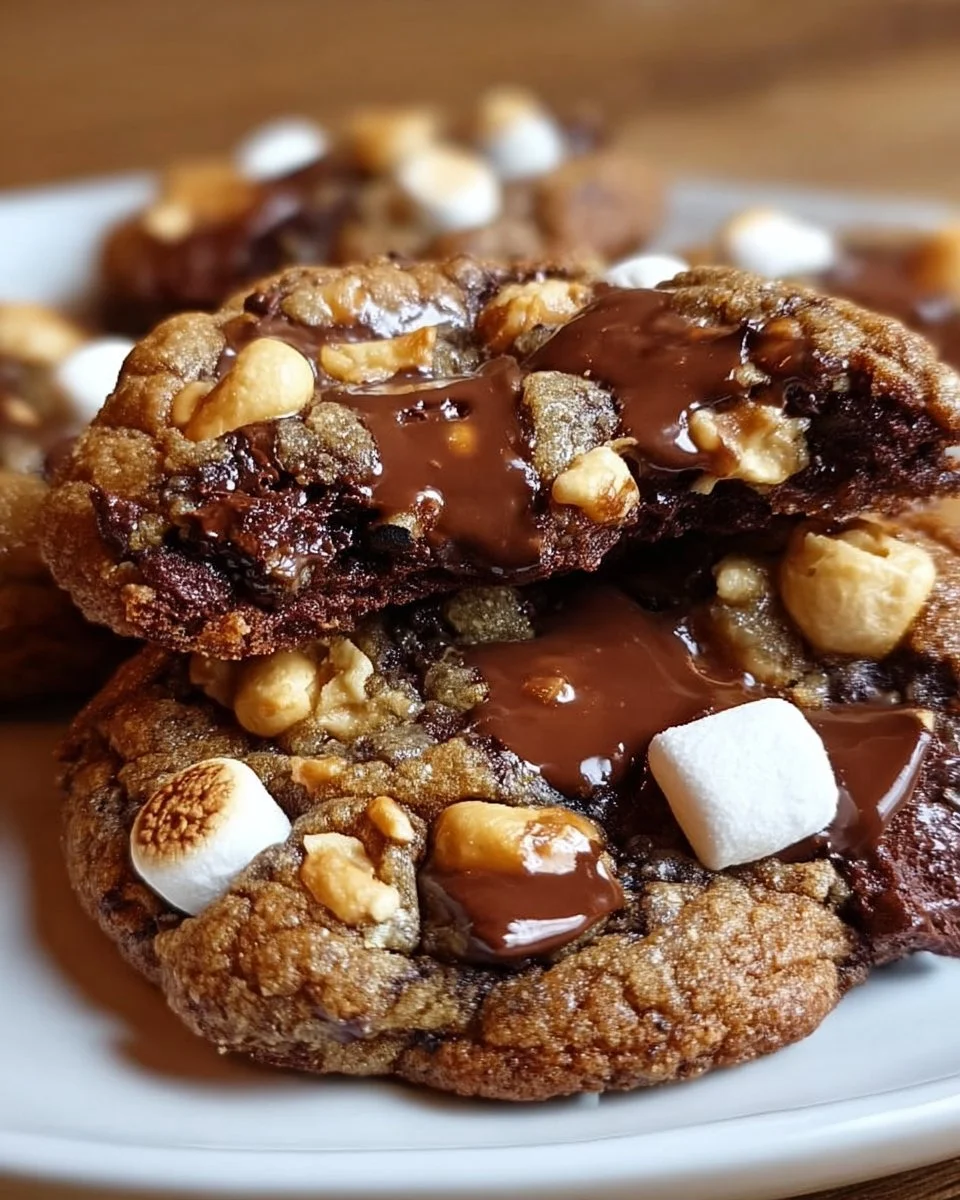 Leckere Levain Rocky Road Kekse mit Schokolade, Nüssen und Marshmallows