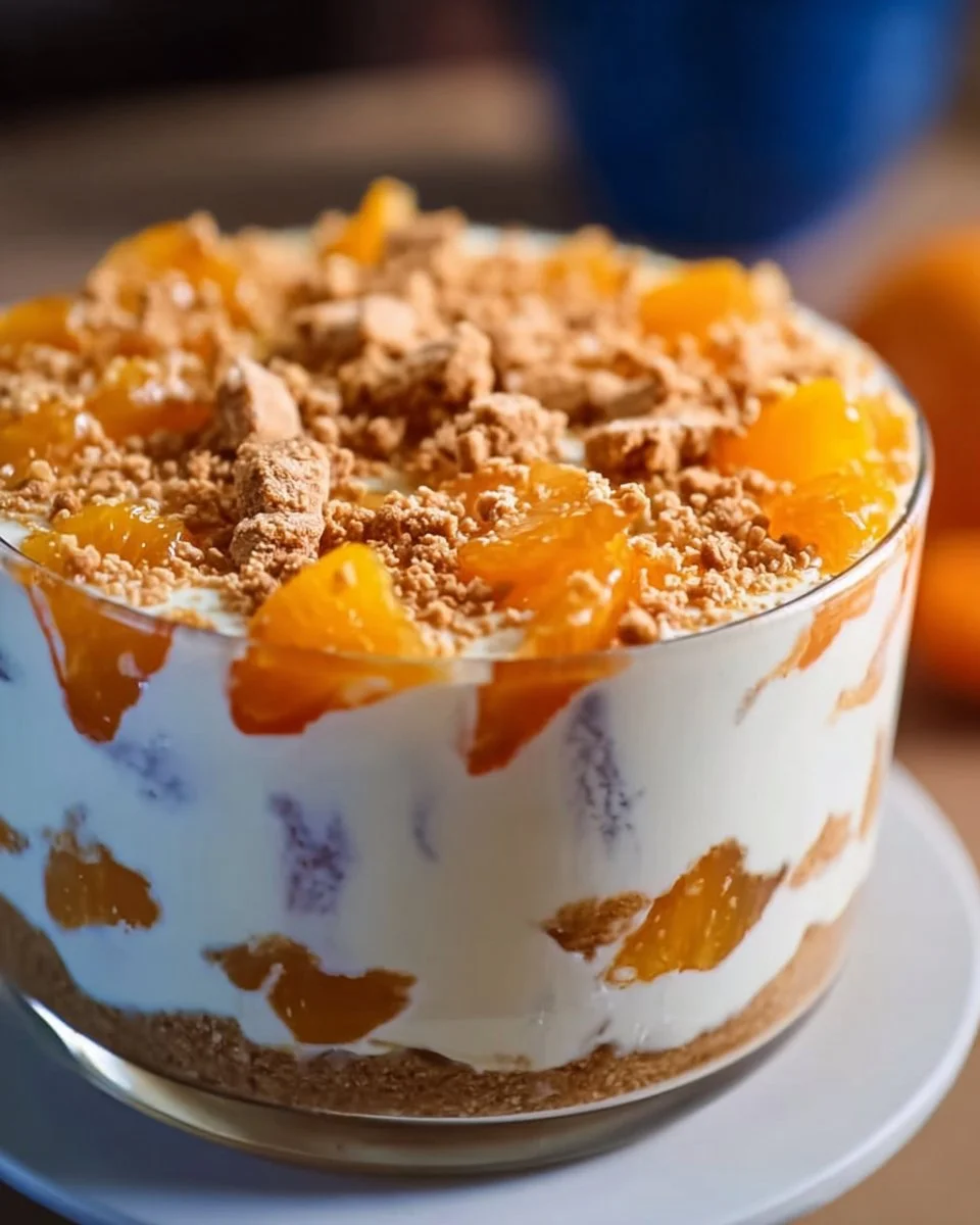 Köstliche Spekulatius-Mandarinen-Quarkcreme in einer Schale serviert