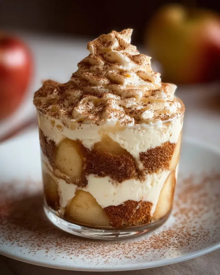 Bratapfel-Tiramisu im Glas, ein herbstliches Dessert mit Äpfeln und Mascarpone