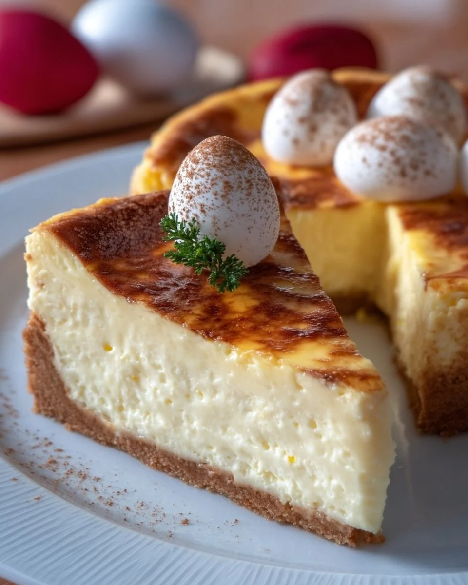 Eierlikör-Käsekuchen ohne Boden in einer eleganten Gegenüberstellung.