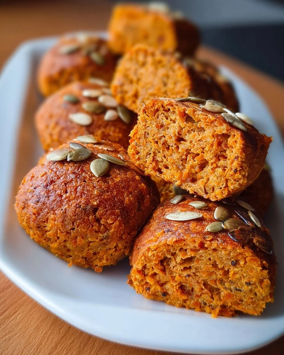 Eiweißbrötchen aus roten Linsen auf einem Tisch serviert