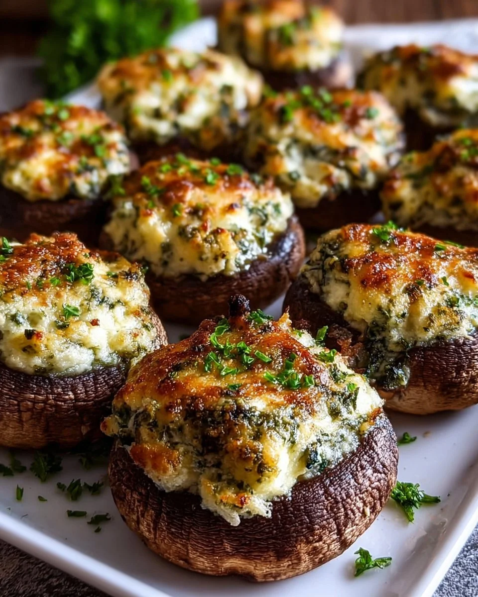 Gegrillte gefüllte Champignons mit würziger Füllung auf dem Grill.