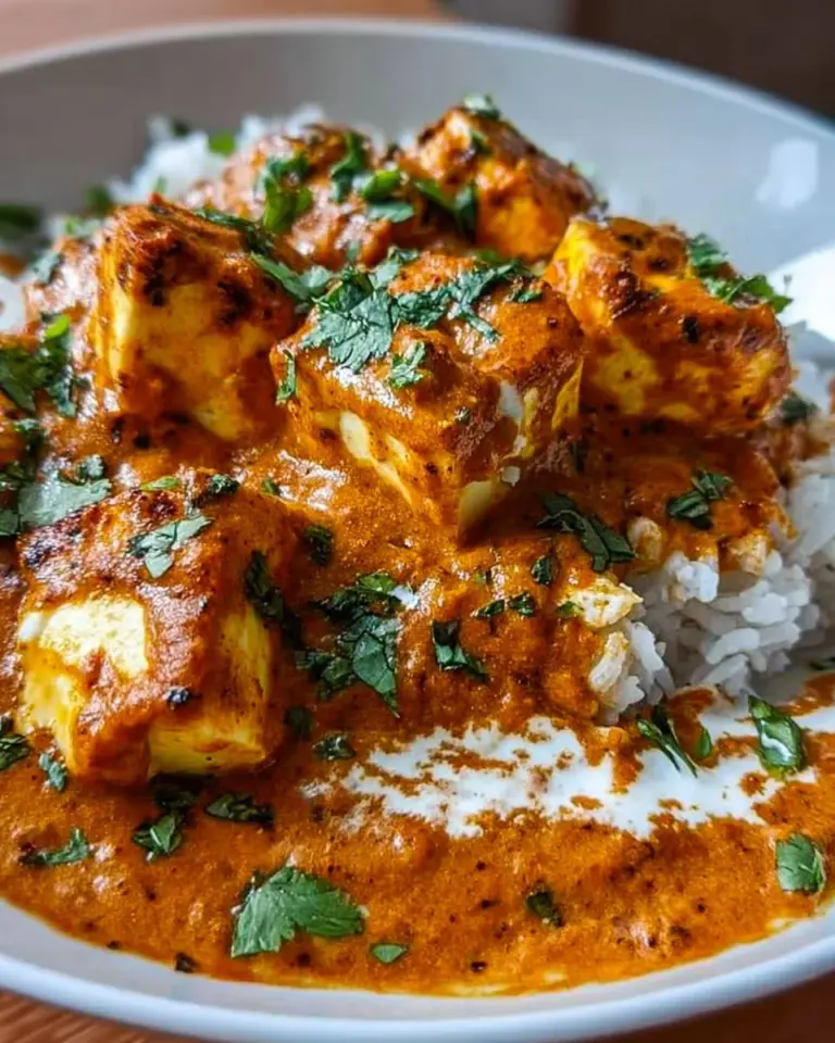Köstliches Halloumi Makhani Gericht mit cremiger Sauce