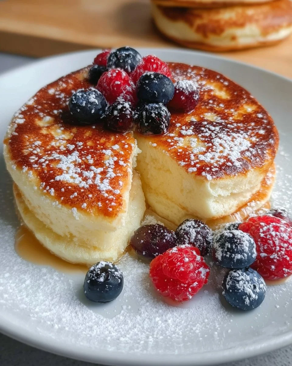 Hohe Protein Quark Taler serviert auf einem Teller, gesund und eiweißreich.