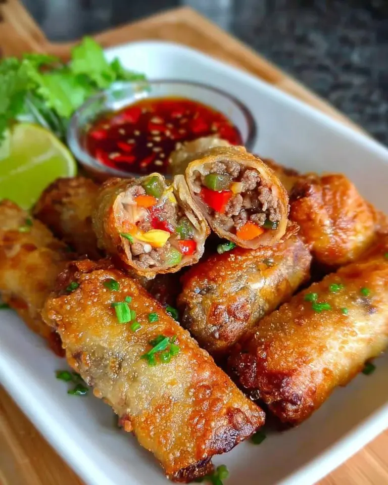 Knusprige Frühlingsrollen auf einem Teller serviert