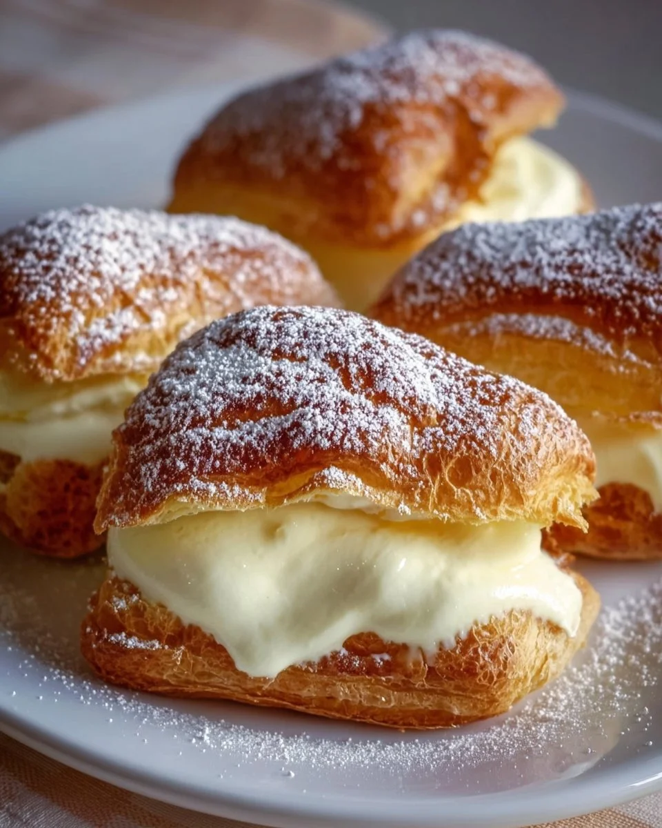 Leckere Rollen mit Vanillecreme gefüllt, ideal zum Naschen oder für Festlichkeiten