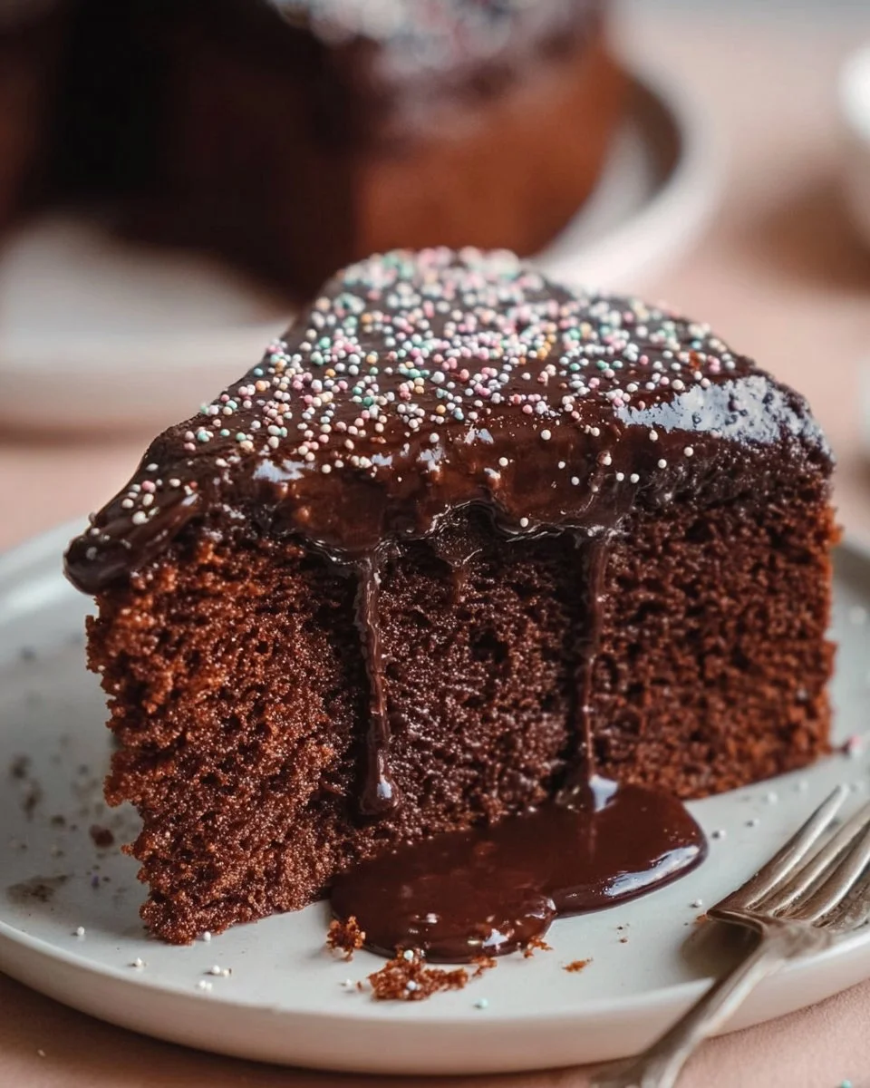 Vegane Schokoladenkuchen auf einem Teller, dekoriert mit Beeren