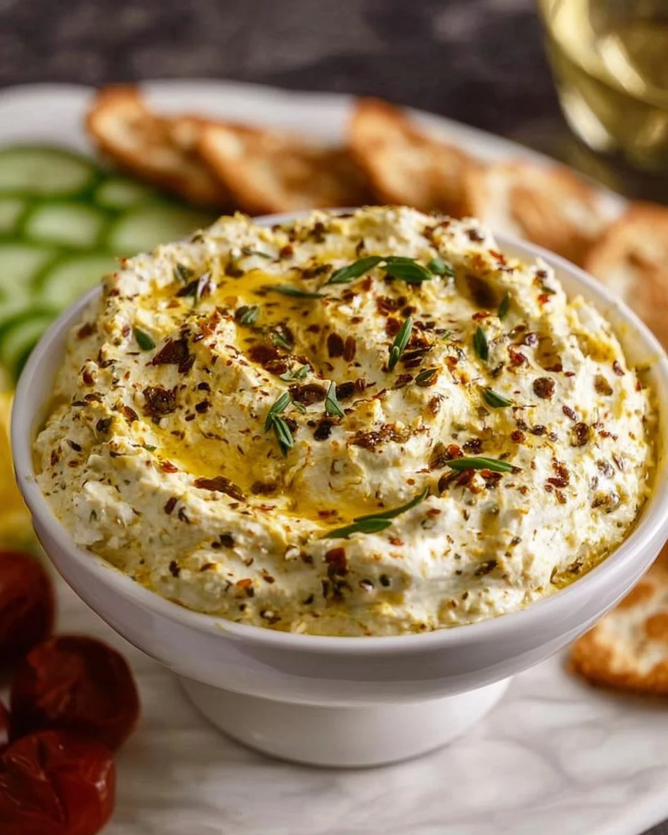 Curry-Dattel-Dip in einer Schüssel mit frischem Gemüse