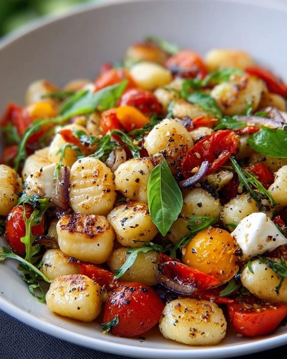 Leckere Gnocchi-Salat mit frischem Gemüse