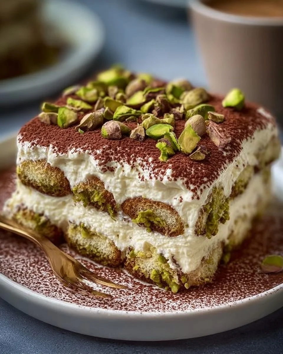 Himmlisches Pistazien-Tiramisu in einer eleganten Dessertschale
