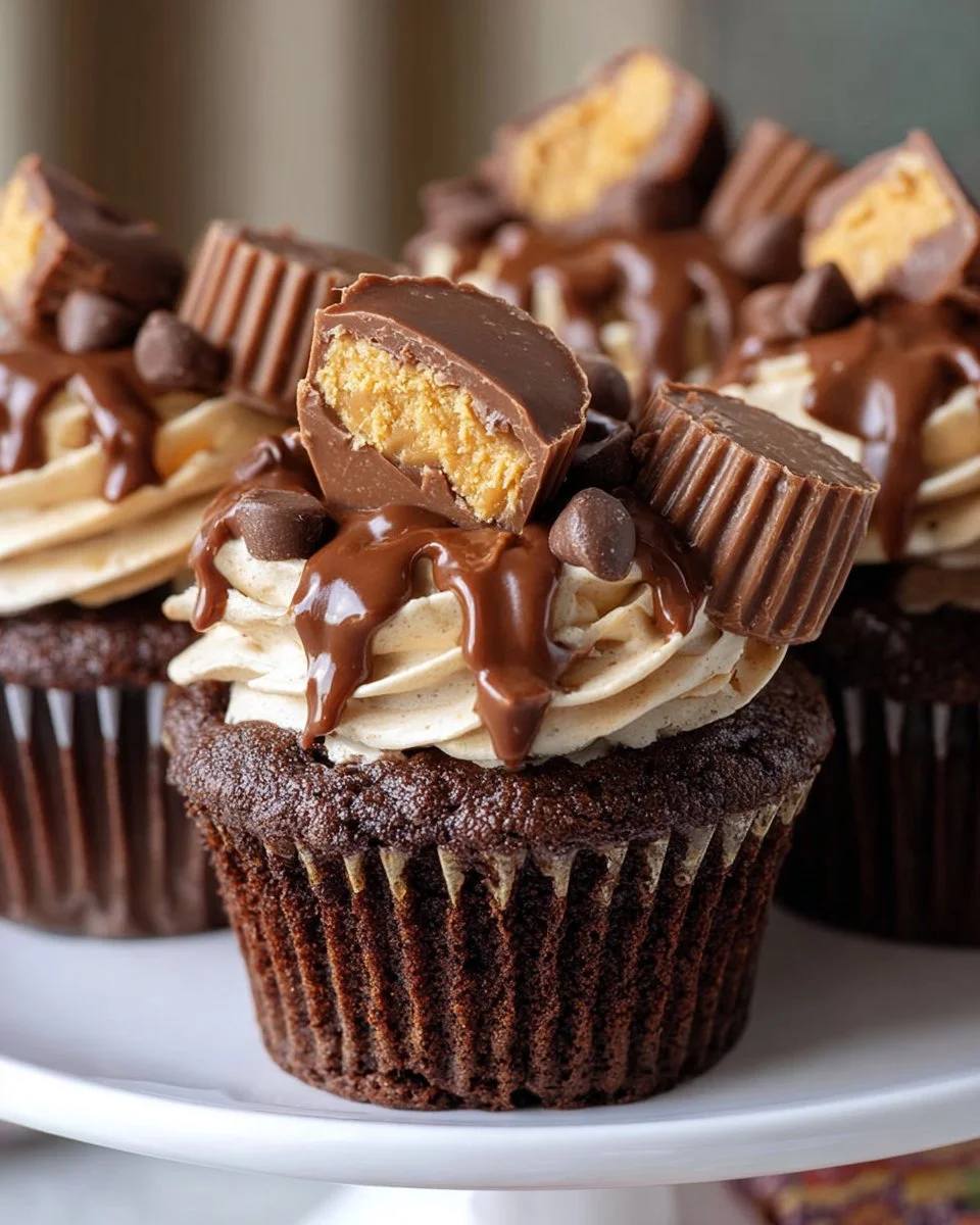 Reese's Erdnussbutter-Muffins frisch gebacken und lecker