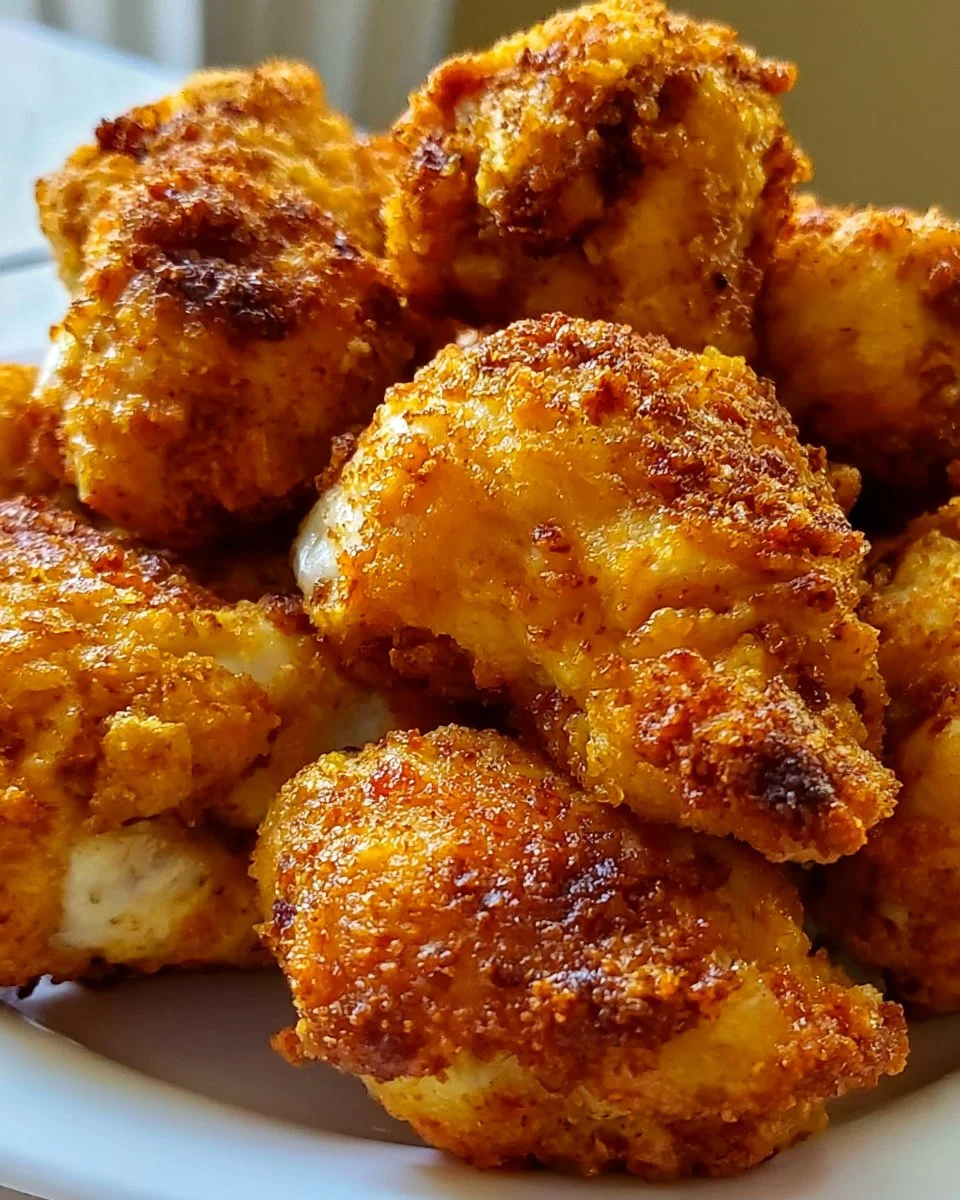 Buttermilch-Hühnchen aus dem Airfryer auf einem Teller serviert