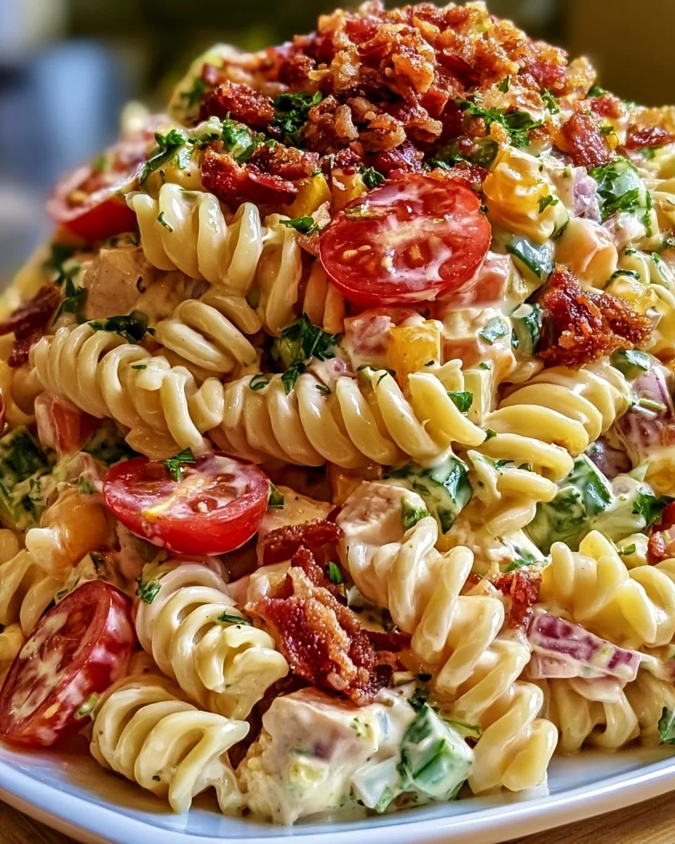 Club Sandwich Pasta Salat - eine leckere Mischung aus Pasta und Sandwich-Zutaten