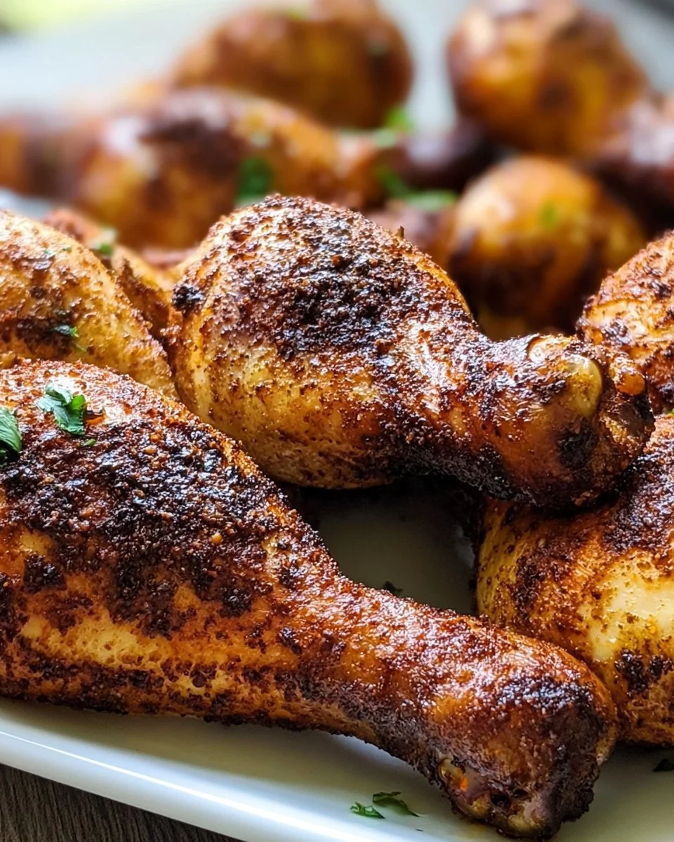 Geräucherte Hähnchenkeulen auf dem Grill, appetitlich und würzig zubereitet.