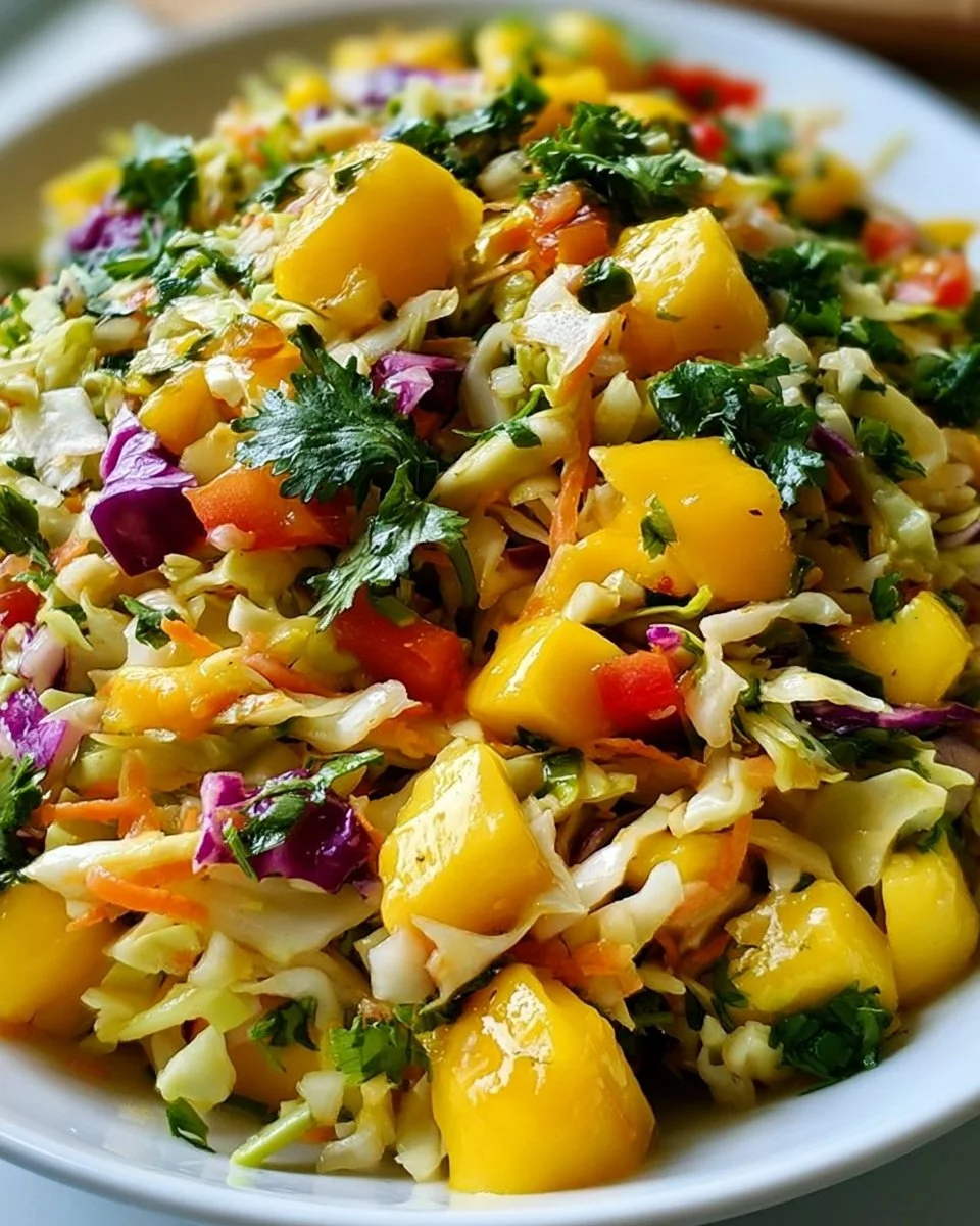 Leckere Portion Mango-Krautsalat in einer Schale